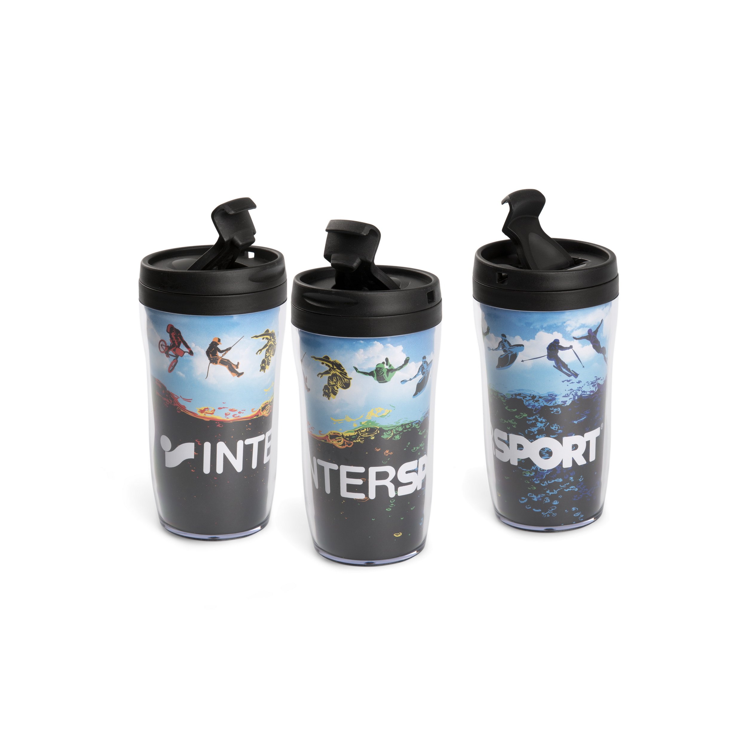 Coffee-to-go-Becher mit bedruckten Papiereinleger für Intersport