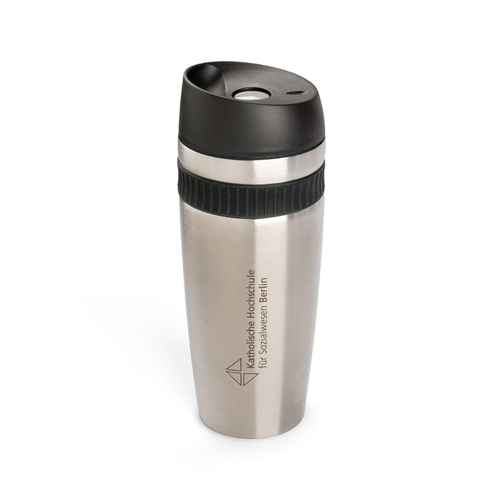 Coffee to go Thermobecher aus Edelstahl mit Logogravur