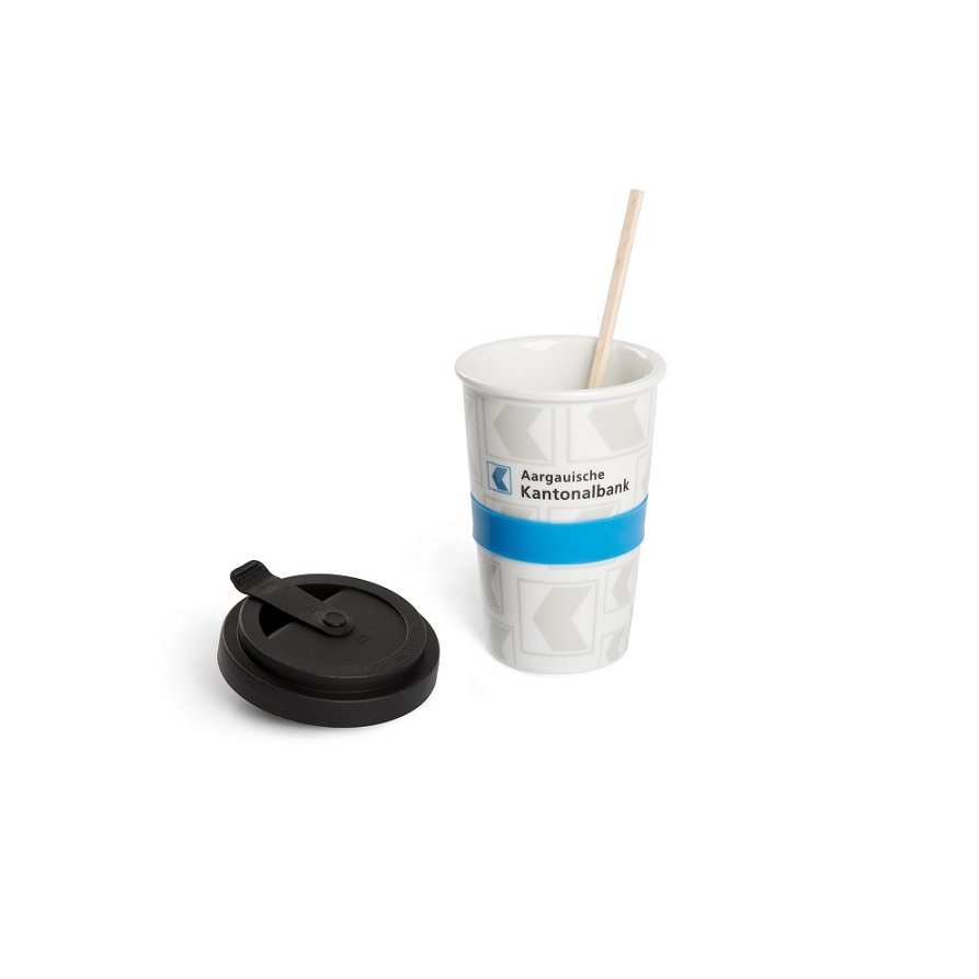 Coffee-to-go-Becher mit Werbeaufdruck