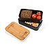 Doppelstöckige Werbe-Lunchbox „Nagano“ mit Bambusbrett Deckel Logo-Lasergravur