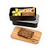 Nachhaltige zweiteilige Lunchbox mit individuellem Logo-Druck und Bambusbrett