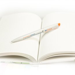 Werbe-Druckkugelschreiber aus recyceltem Material mit Werbedruck