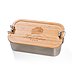 Edelstahl-Lunchbox mit Bambusbrett als Deckel und Logo-Lasergravur