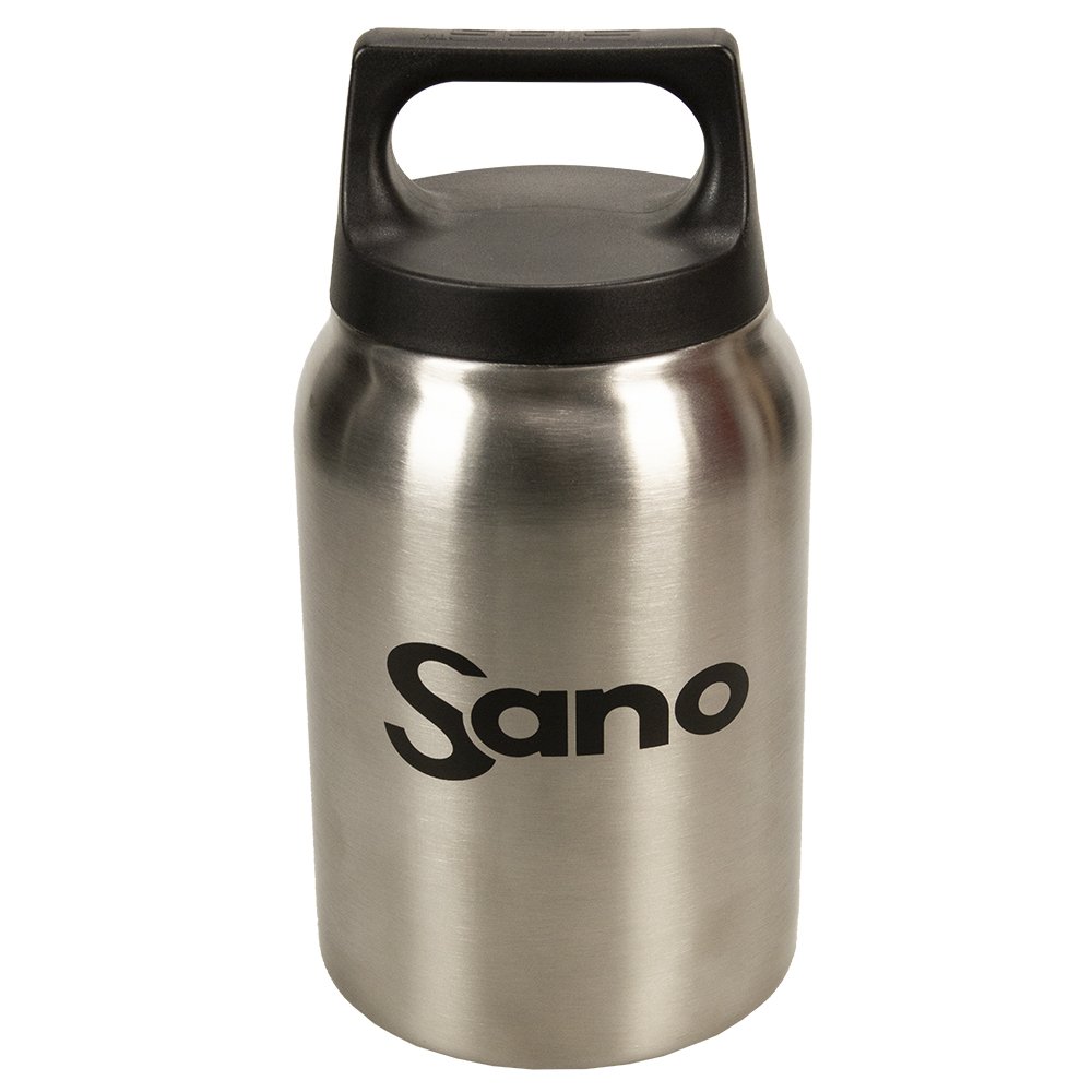 Hochwertiger, stabiler Edelstahl-Thermos-Essensbehälter metall food jar 0,6l Inhalt aus edelstahl mit Lasergravur-Logo