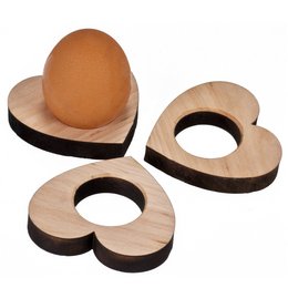 Werbemittel Streuer Eierbecher in Herzform aus Holz 