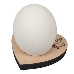 Holz-Eierbecher in Herzform als Werbemittel lasergraviert