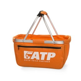 Faltbarer Werbe-Einkaufskorb Basket in orange als nachhaltiger Werbeartikel