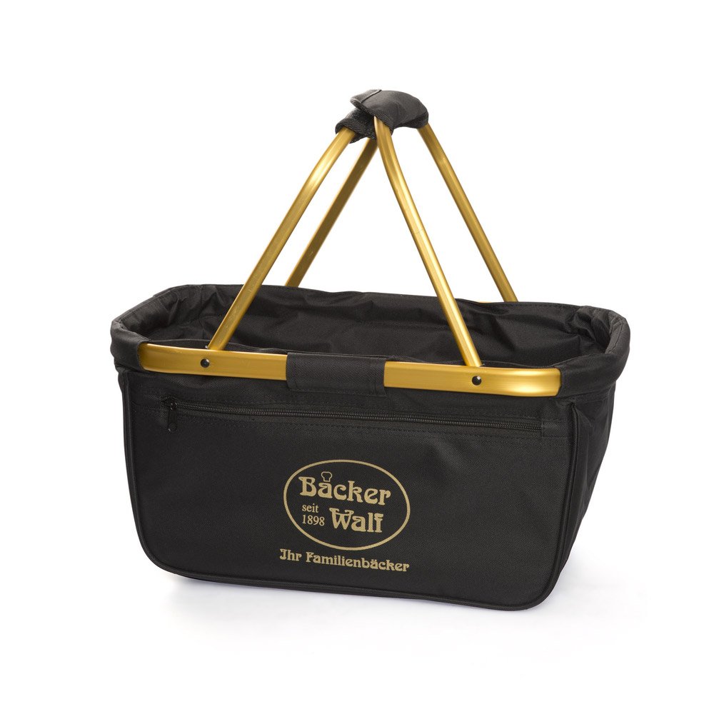 Shopper Basket in schwarz mit individuellem Siebdruck