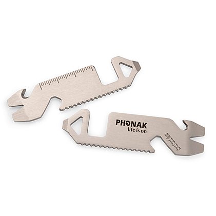 einzigartig gestaltetes Werbe-Multifuktionstool aus Metall und Smartphonehalter, Flaschenöffner und Lineal