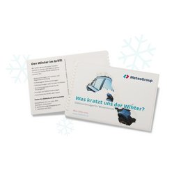 Eiskratzer &quot;Rechteck&quot; Postkarte mit Werbeaufdruck iMould für MeteoGroup