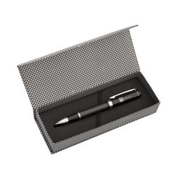 Werbe-Drehkugelschreiber Metall &quot;Carbon&quot; graviert im eleganten Etui
