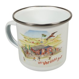 Emaille-Becher  Metall, umlaufend bedruckt
