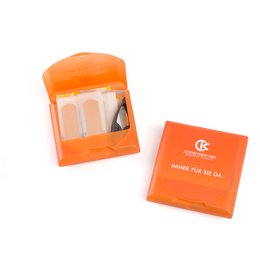 Erste-Hilfe-Werbemittel: Christian Koenen wirbt mit bedruckter Vita-Box