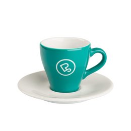 Expressotasse mit Unterteller  ins Sonderfarbe Hydroglasur und Lasgergravur.