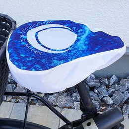 Werbe-Fahrradsattelschutz aus recyceltem Polyestermaterial 