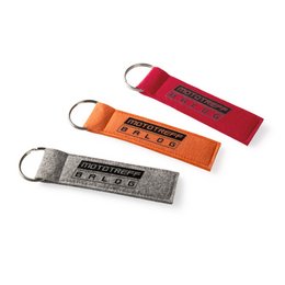 Praktische Schlüsselanhänger aus Polyesterfilz, beidseitig bedruckbar mit und ohne Wablabel erhältlich