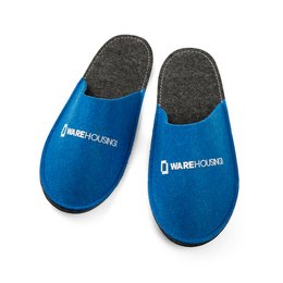 Pantoffel aus PET-recyceltem Filzmaterial, Veredelung per Flocktransfer, viele modische Farben