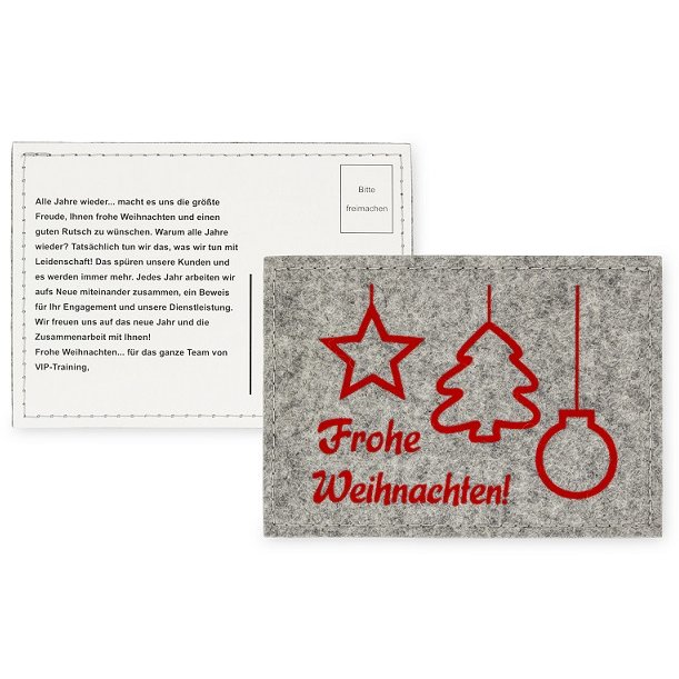 Bedruckte Filz-Postkarte
