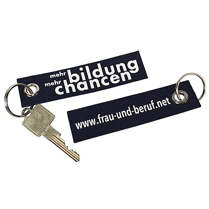 Schlüsselanhänger aus Natur-Wollfilz mit Logo-Werbedruck