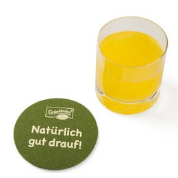Filzuntersetzer mit Werbeaufdruck