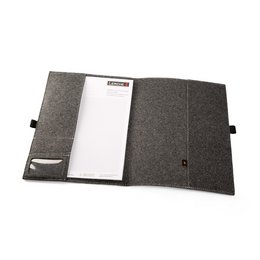 Werbe-Filzhülle ECO mit Einsteckfächern und Stiftschlaufe in Anthrazit, weitere Materialfarben erhältlich