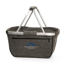 Umweltfreundlicher und nachhaltiger bestickter Filzkorb für Wirtschafts-Forum Oberland