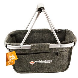 Filzshopper Basket: Bedruckter Einkaufskorb aus Filz mit Alurahmen
