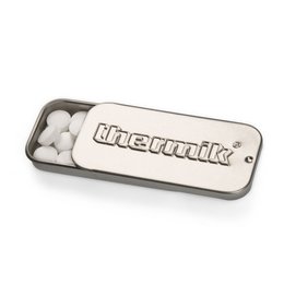 Superflache Flatbox Weißblech mit Werbe-Pfefferminz, individuelle Werbeprägung 