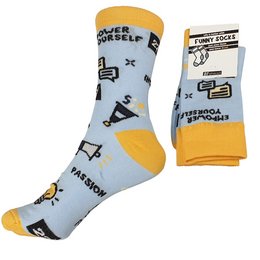 Werbe-Logo-Socken mit individueller Einwebung nach Kundenwunsch