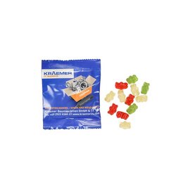 Fruchtgummis 10 g in bedruckter Werbetüte als süßer Streuartikel