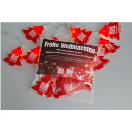 Für die Axel Springer AG bedruckte Lichterkette zu Weihnachten mit dem Bild-Zeitungslogo bedruckt