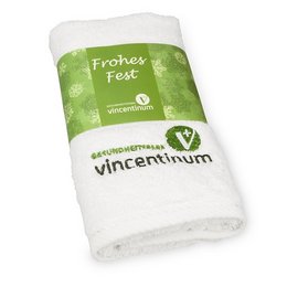 Gästetuch mit Logostick und bedruckter Banderole