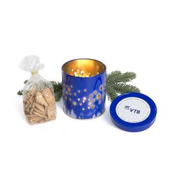 Genießer-Windlicht mit Duftkerze und Spekulatius Werbemittel Weihnachten