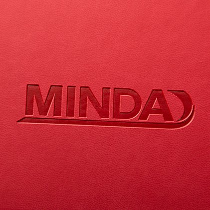 Logo-Prägung des Werbe-Notizbuches Ivory aus der Lerche: Notizbücher Manufaktur.