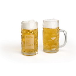 Glas-Bierkrug &quot;Isar&quot; individuell mit Ätzdruck veredelt für IKOM