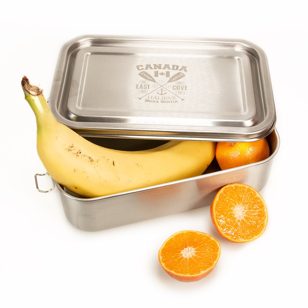 Hochwertige Proviant- und Lunchbox aus Edelstahl mit Lasergravur