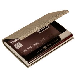 Loog-graviertes Werbe-Kreditkartenetui aus Kunstleder und Metall mit RFID-Datenschutz