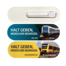 Handy-Halter mit Werbung bedruckt, flexibles Kunststoff, selbstklebend