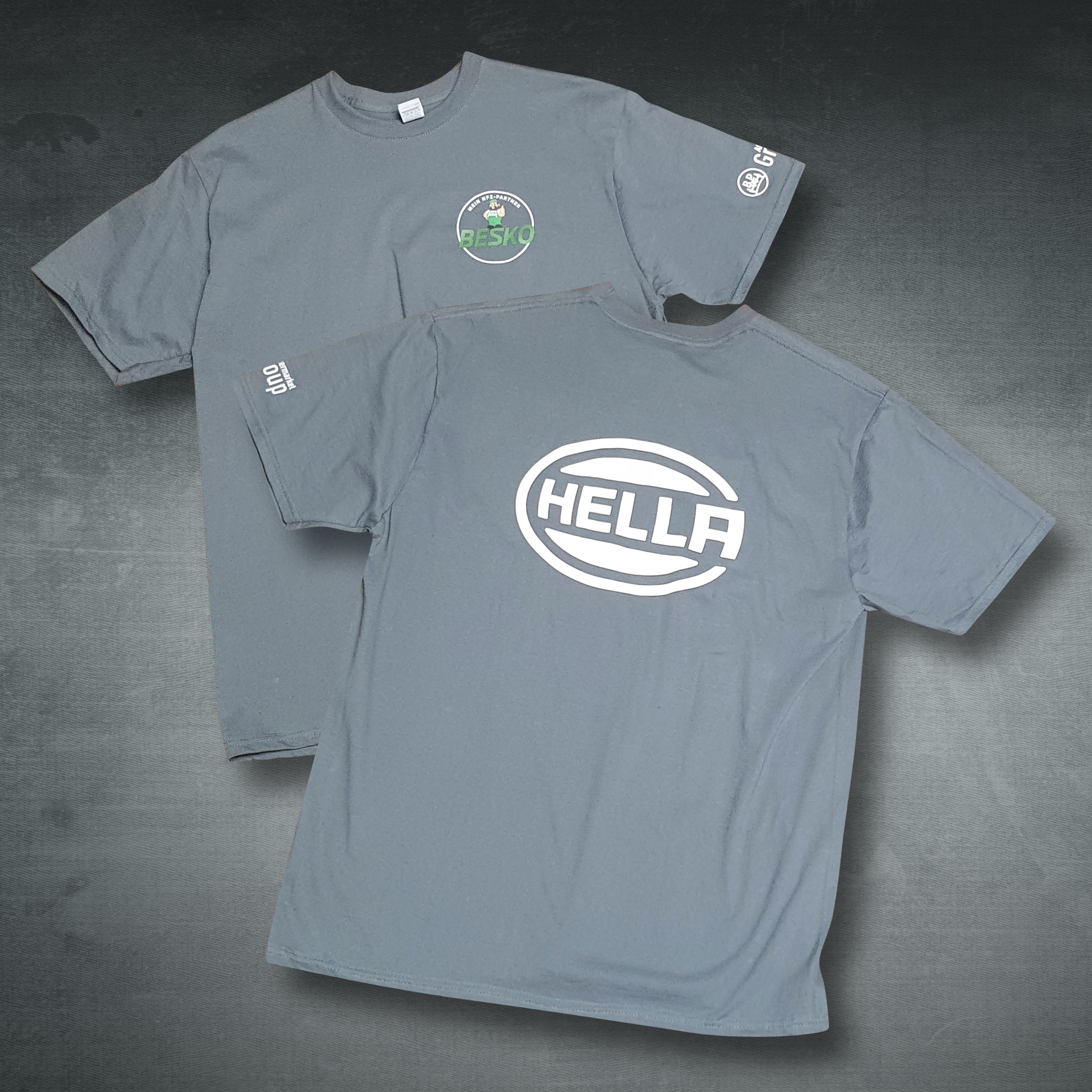 Werbe-T-Shirt aus BaumwolleHerren Authentic in grau mit Logo bedruckt 