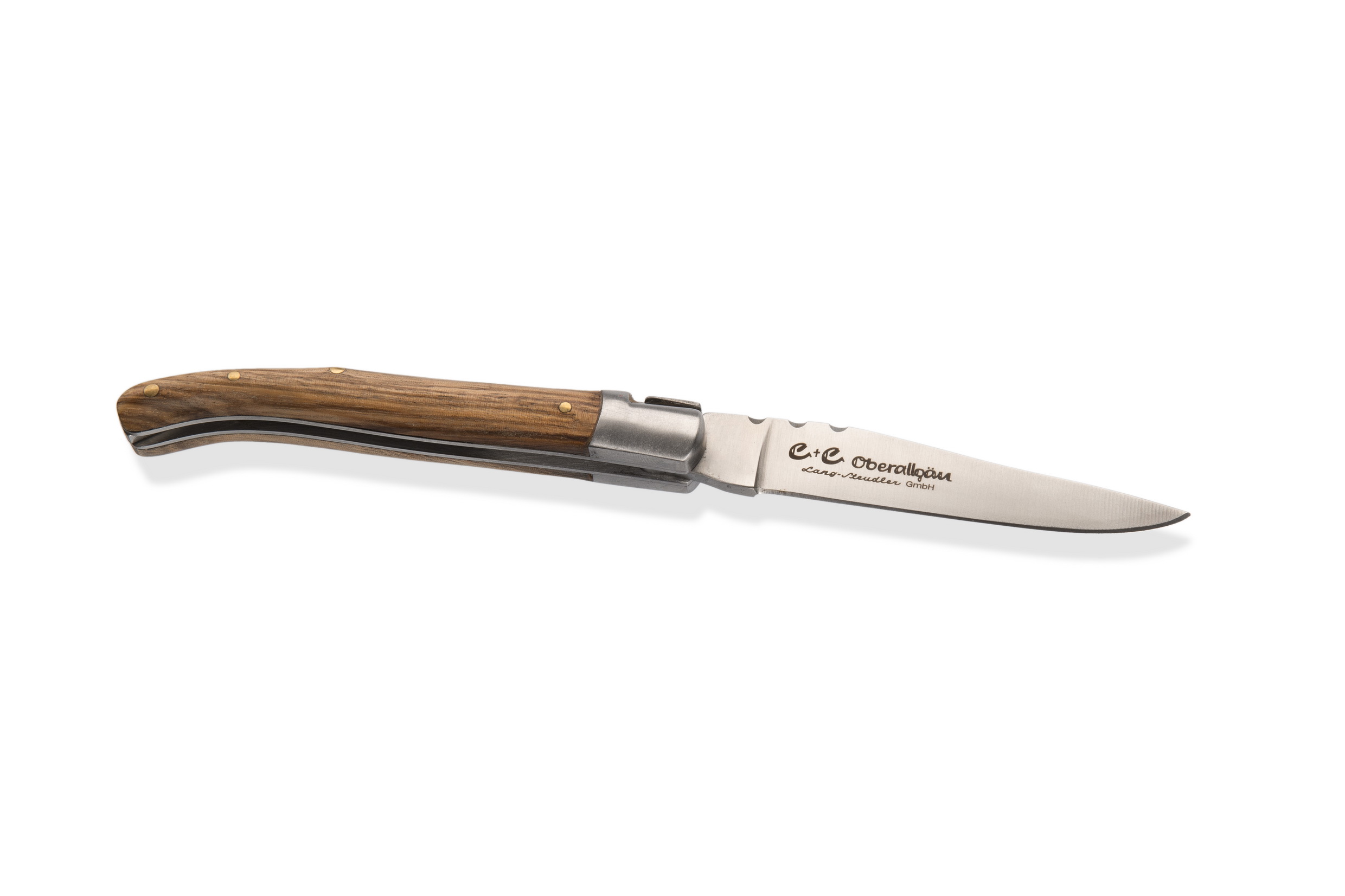 Hochwertiges Marken-Taschenmesser mit Holzgriff: Laguiole-Messer mit Lasergravur