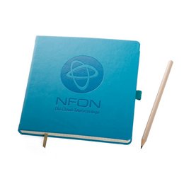 Notizbuch IVORY blau mit Werbe-Blindprägung