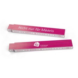 Werbe-Meterstab individuell an den Seitenflächen bedruckt