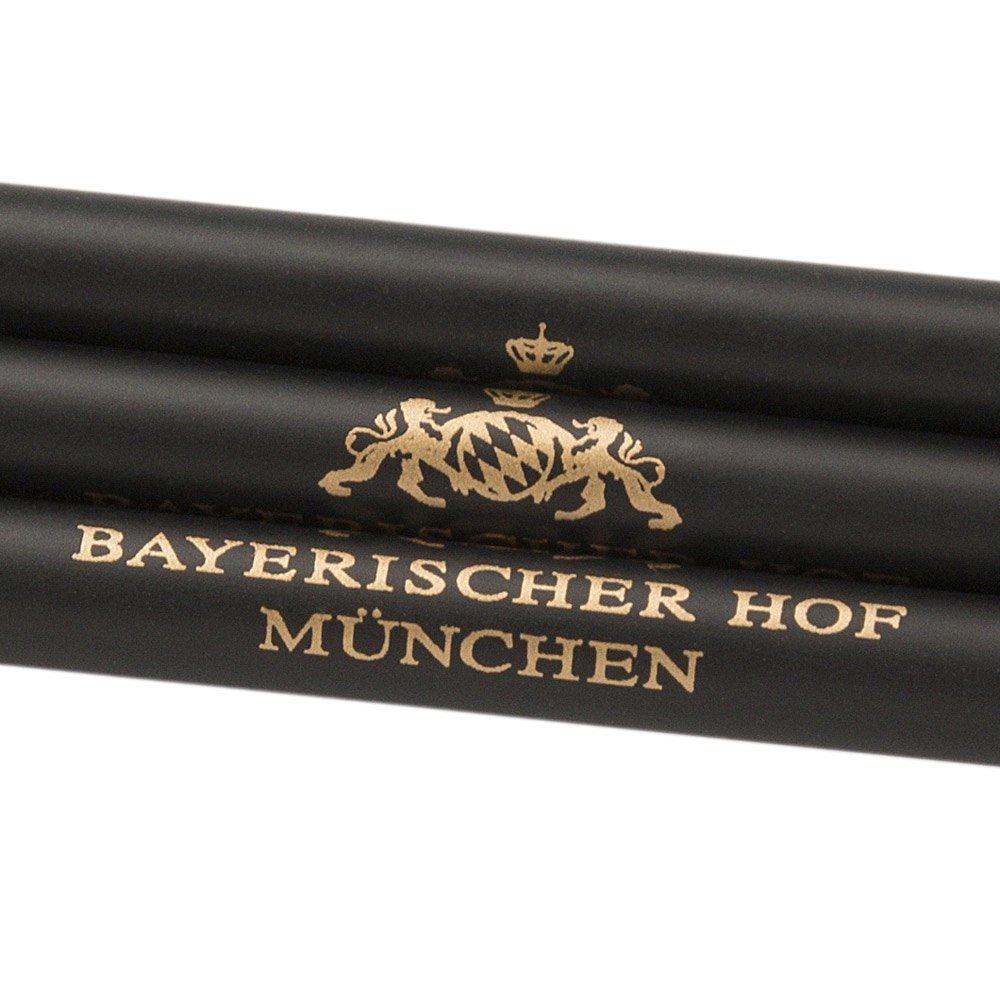 Besonders auffällig: Werbe-Bleistift umlaufend bedruckbar, Logo-Siebdruck in Gold