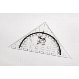 Geometriedreieck mit Firmenwerbung bedruckt, Bogen in Firmenfarbe möglich