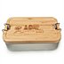 Werbe-Lunchbox aus Weißblech mit Bambusdeckel