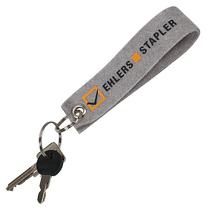 Nachhaltige Schlüsselanhänger aus rPET Filz bedruckt