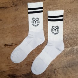 LIfestyle-Werbe-Sportsocke mit Wuiderer Logo bedruckt