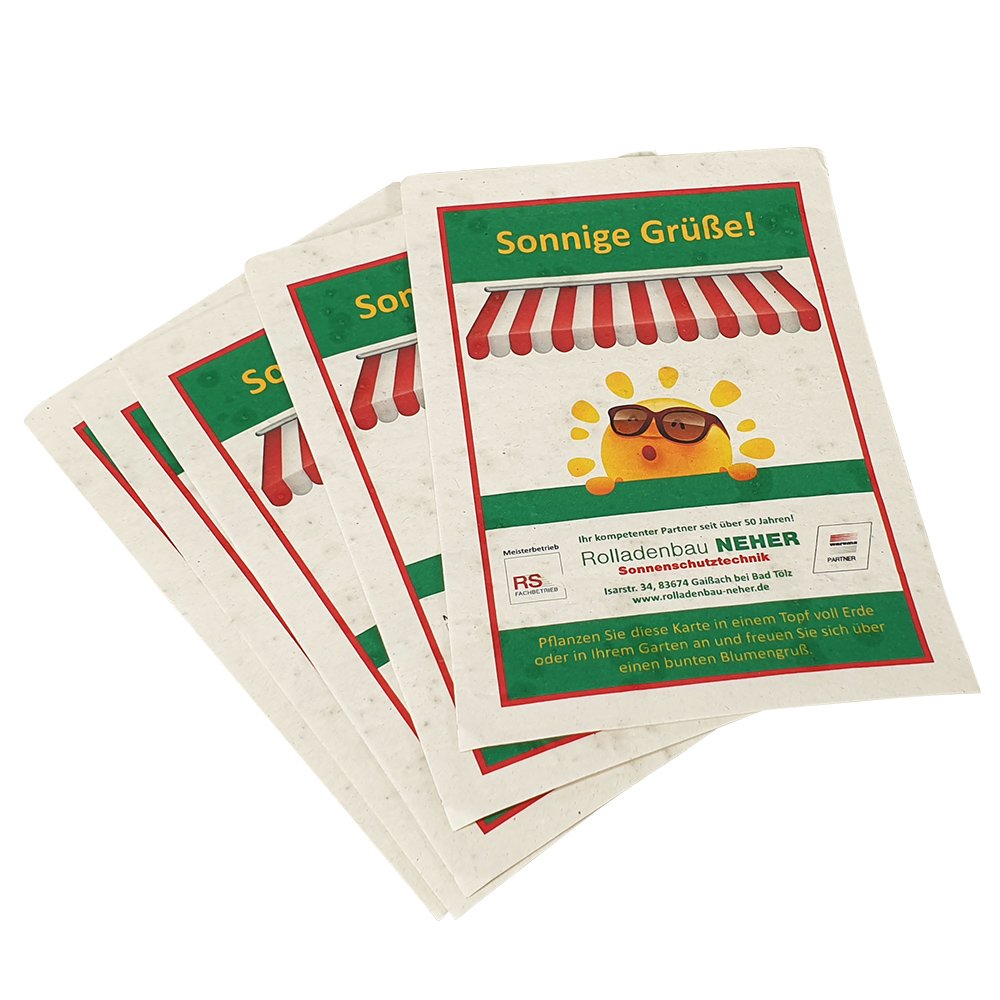 Individuell bedruckter Flyer aus nachhaltigem Samenpapier 