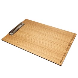 stilvolles Werbe-Klemmbrett aus Eiche als optimale Werbefläche für Ihr Unternehmen