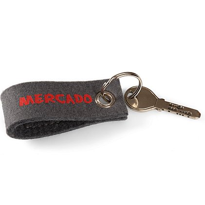 bedruckter Filz-Schlüsselanhänger in Schlaufen Variante, aus Wollfilz bedruckt oder bestickt